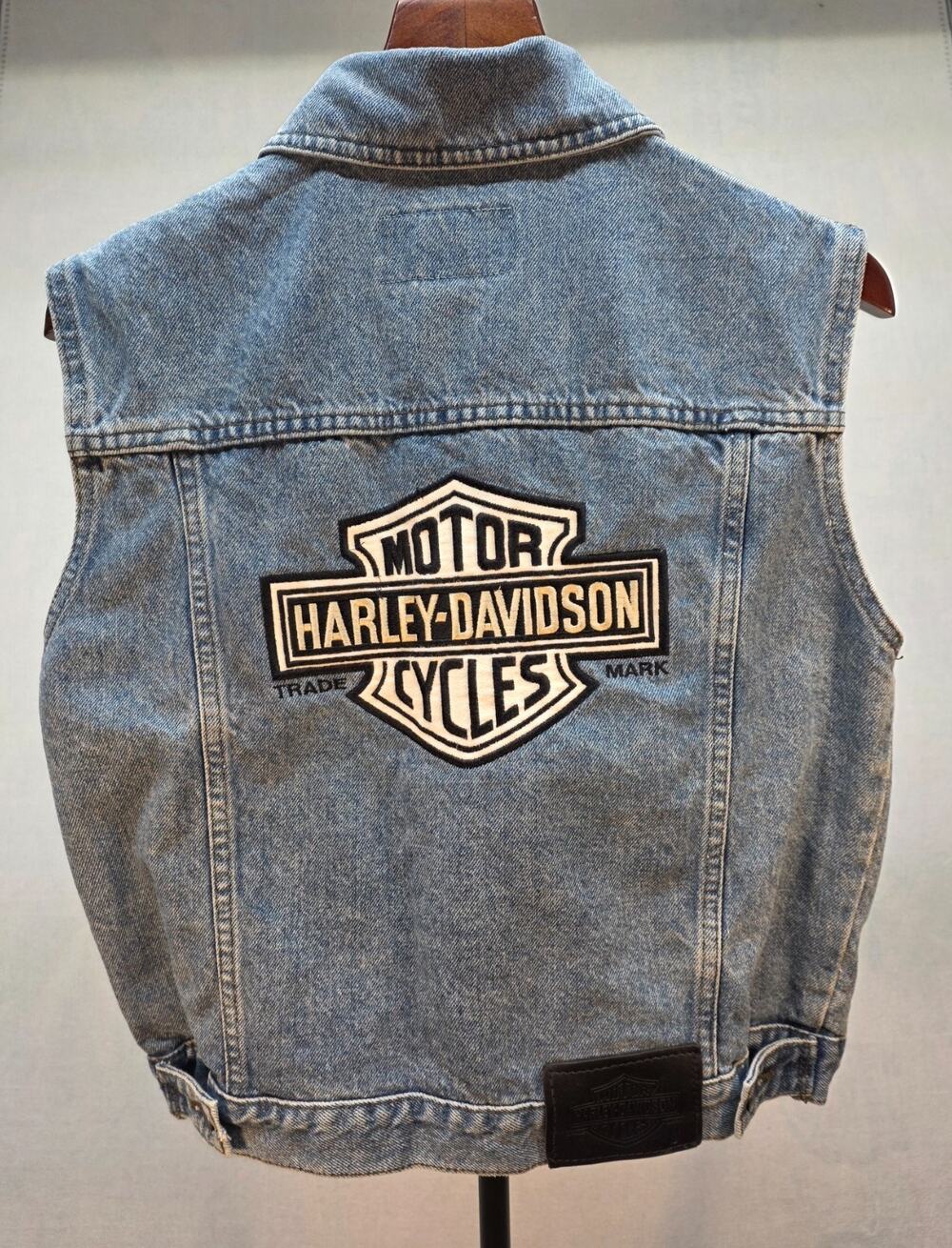 VTG Harley Davidson Denim Vest M Unisex Oversized Womens Biker core 90s